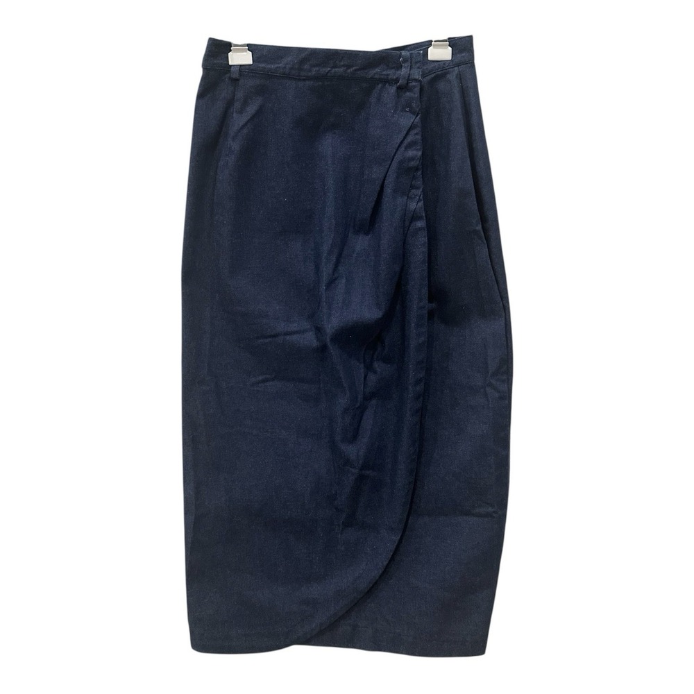 Vintage Panhandle Slim Denim Maxi Wrap Skirt Womens 12 Made in USA 90s Western
